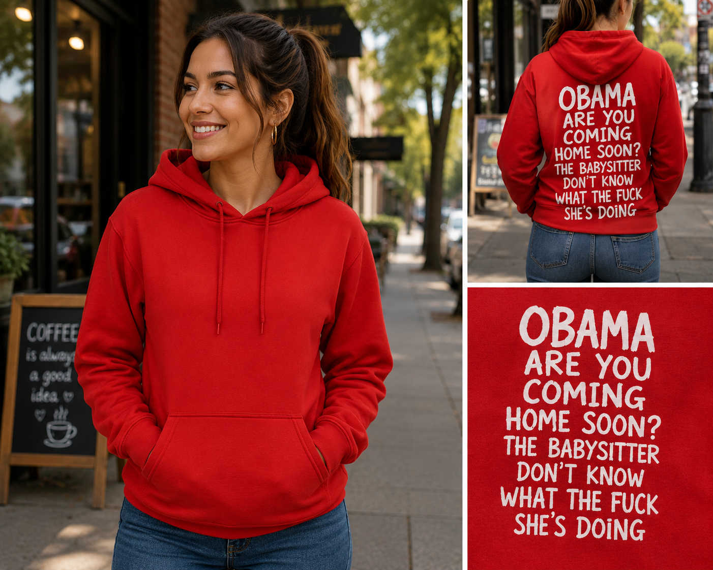 Obama, Are You Coming Home Soon? Funny Political Hoodie